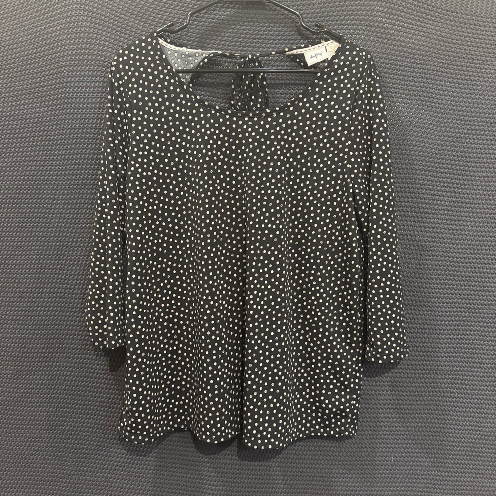 Daytrip Black and White Polka Dot Women's Top